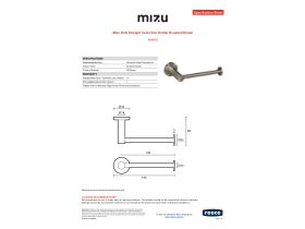 Specification Sheet - Mizu Drift Straight Toilet Roll Holder Brushed Nickel