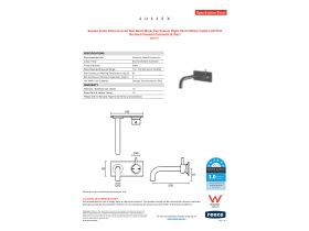 Specification Sheet - Sussex Scala 25mm Curved Wall Basin Mixer Tap System Right Hand 200mm Outlet LUX PVD Brushed Smoked Gunmetal (6 Star)