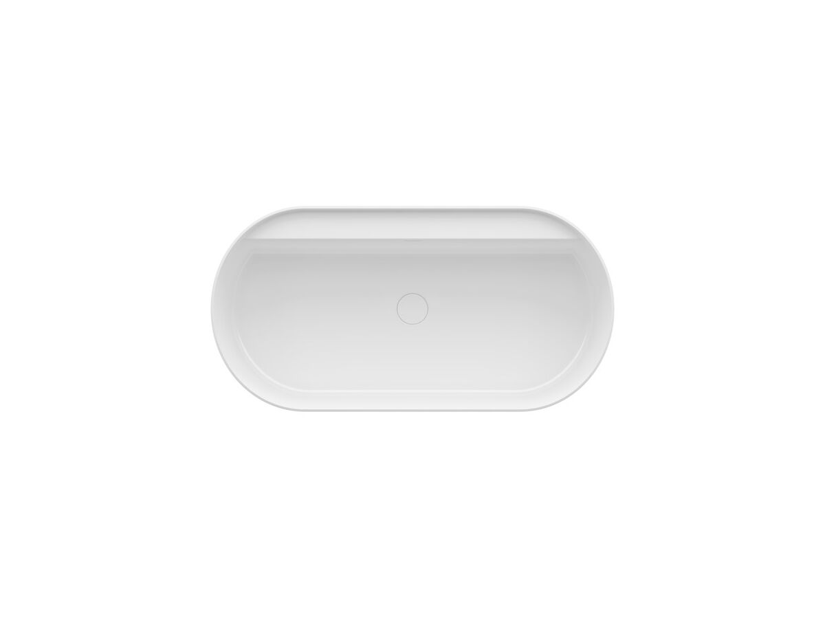 LAUFEN Sonar Freestanding Bath 1600mm with Overflow Waste with Textured Exterior Surface White