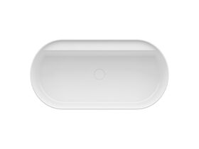 LAUFEN Sonar Freestanding Bath 1600mm with Overflow Waste with Textured Exterior Surface White
