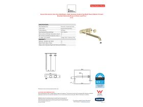 Specification Sheet - Faucet Strommen Vara Disc Wall Basin / Bath Hostess Tap System Right Hand 250mm Trimset Brushed Admiralty Brass (6 Star) Lead Free