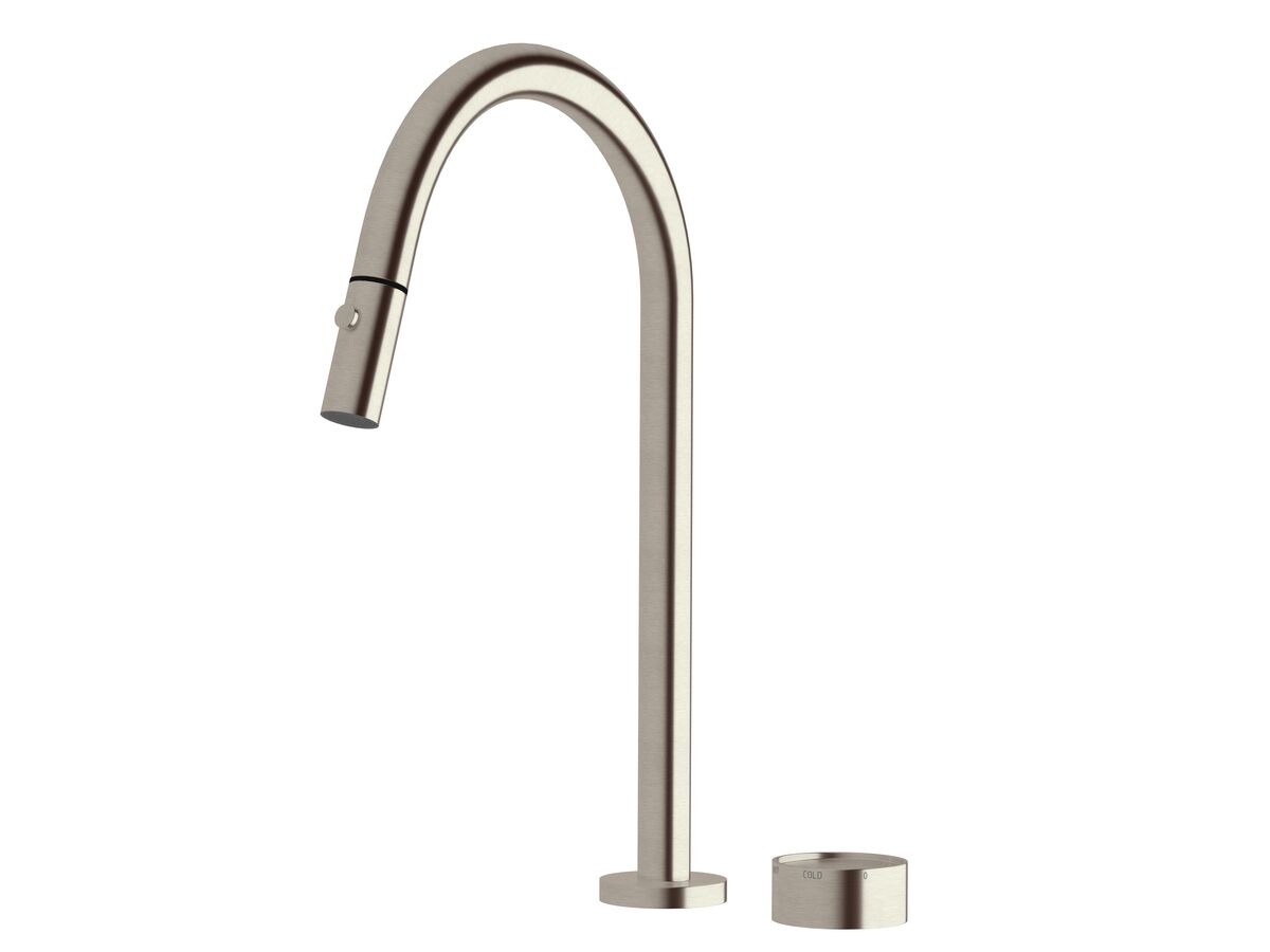 Hero - Sussex Pure Elemental Progressive Sink Mixer Set Pull Out Spray PVD Brushed Nickel (4 Star) Lead Free