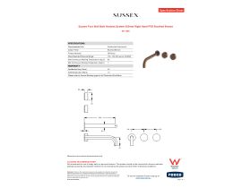 Specification Sheet - Sussex Pure Wall Bath Hostess System 250mm Right Hand PVD Brushed Bronze