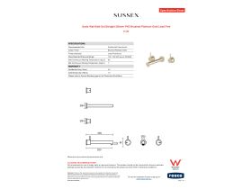 Specification Sheet - Scala Wall Bath Set Straight 250mm PVD Brushed Platinum Gold Lead Free