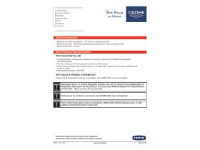 Installation / Testing Instructions - GROHE Shower Mixers