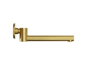 Supporting Image - Mizu Drift Swivel Bath Outlet Straight Spout 227mm Brushed Brass - Side