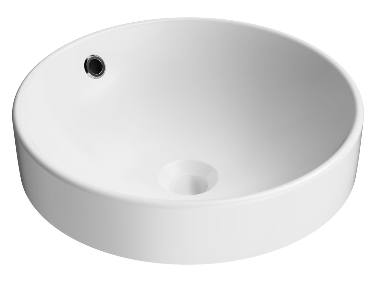 Hero - Posh Bristol Round Semi Inset Basin with Overflow No Taphole 400mm White