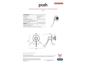 Specification Sheet - Posh Solus Shower Mixer with Extended Lever 200mm Brushed Nickel