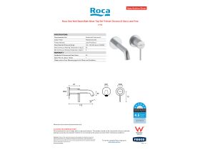 Specification Sheet - Roca Ona Wall Basin/Bath Mixer Tap Set Trimset Chrome (6 Star)