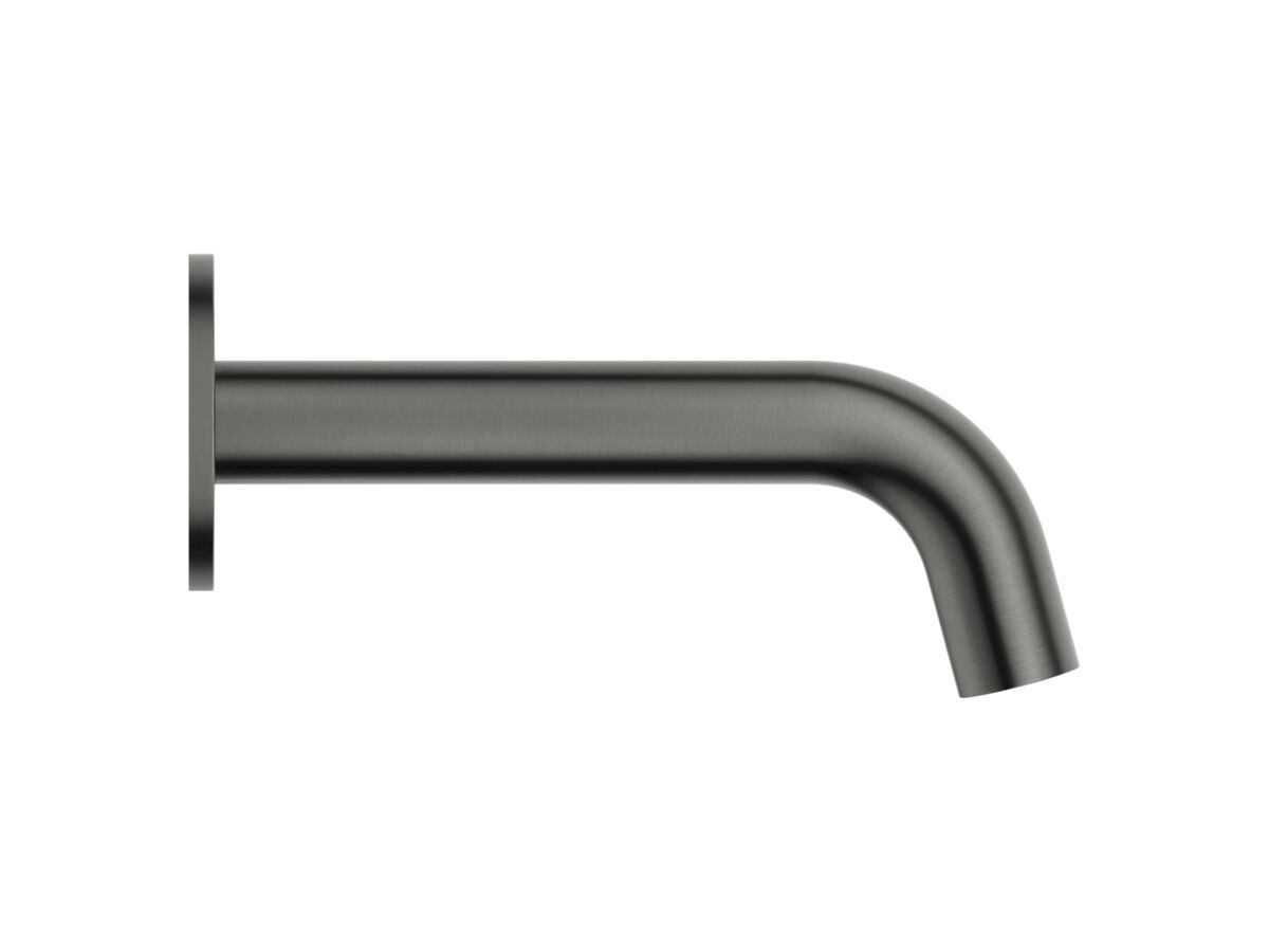 Supporting Image - Mizu Drift Wall Basin/Bath Outlet Curve Spout 160mm Brushed Gunmetal (6 Star) Lead Free - Side