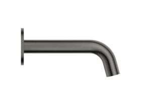 Supporting Image - Mizu Drift Wall Basin/Bath Outlet Curve Spout 160mm Brushed Gunmetal (6 Star) Lead Free - Side