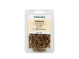 Bridgland Counter Sunk Screw Chipboard Yellow Zinc 8-10 x 40mm (100)