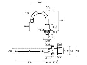 Wolfen Knee Operated Valve Kit with Outlet Chrome (6 Star)