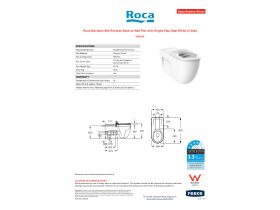 Specification Sheet - Roca Meridian 800 Rimless Back to Wall Pan with Single Flap Seat White (4 Star)