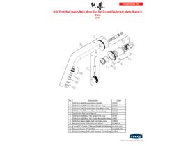 Component Listing - Milli Etch Wall Basin/Bath Mixer Tap Trimset Round Backplate Matte Black (6 Star)