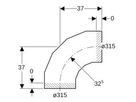 Geberit Long Radius Bend 315mm x 90 Degree