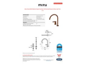 Specification Sheet - Mizu Soothe MK2 Medium Height Hob Mixer Set Brushed Bronze (6 Star) Lead Free