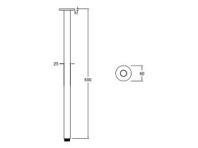 Sussex Pure Vertical Shower Arm 500mm
