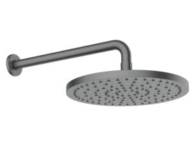 Supporting Image - Roca Ona Wall Straight Shower Arm with ABS Overhead Shower 250mm Brushed Gunmetal