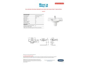 Specification Sheet - Roca Meridian Wall Basin 850x460 Centre Bowl with Double Shelf 1 Taphole White