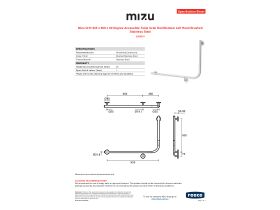 Specification Sheet - Mizu Drift 935 x 600 x 90 Degree Accessible Toilet Grab Rail Modular Left Hand Brushed Stainless Steel
