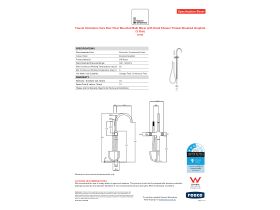 Specification Sheet - Faucet Strommen Vara Disc Floor Mounted Bath Mixer with Handshower Trimset Brushed Graphite (3 Star)