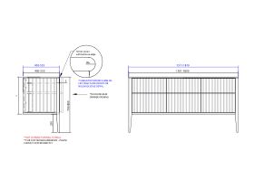ISSY Custom Cloud II 1501-1800mm x 400-550mm x 700-800mm Vanity Unit with Legs 6 Touch Latch Drawers (No Basin)