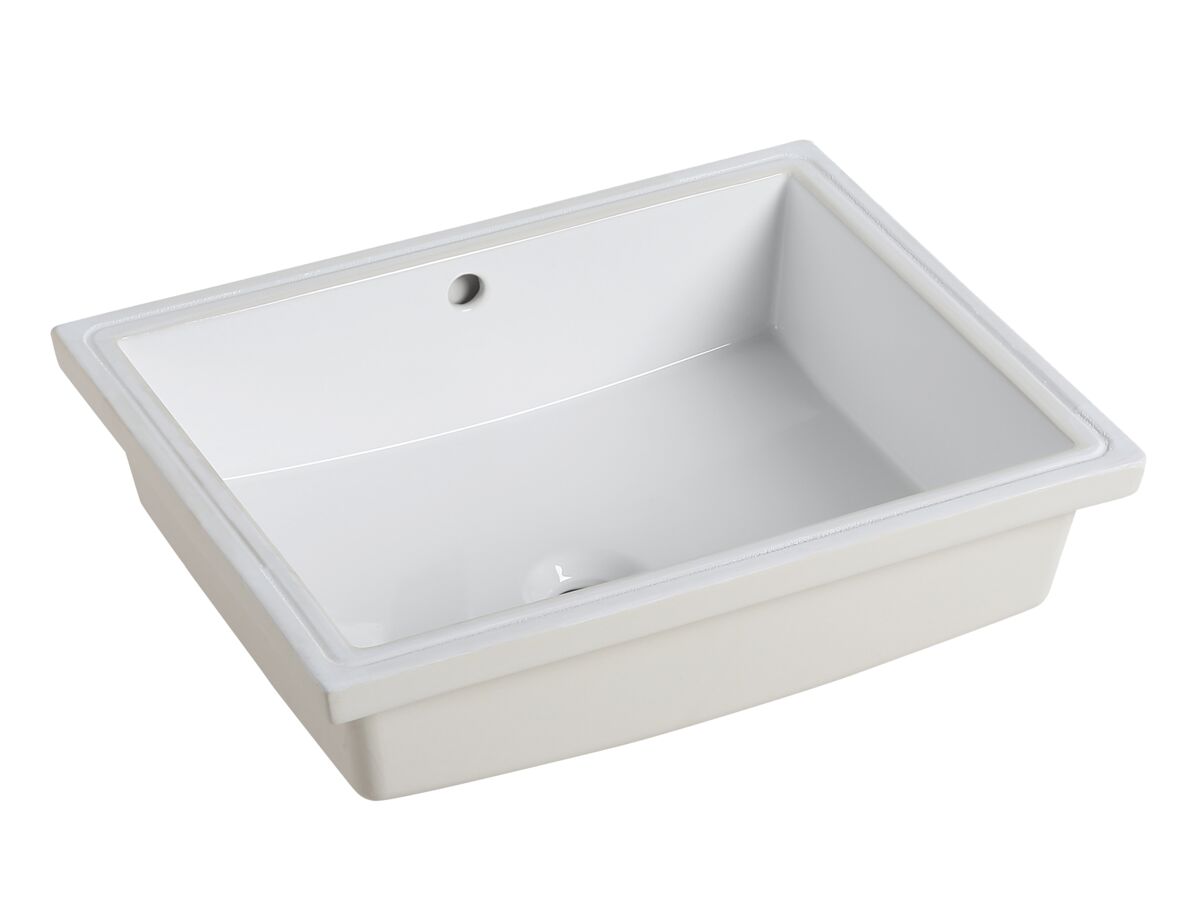 Hero - Kado Lux Rectangle Under Counter Basin 500mm x 400mm Overflow White