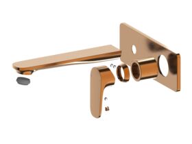 Hero - Mizu Silk Wall Basin/Bath Mixer Tap Set Trimset 188mm Brushed Bronze (6 Star) Lead Free