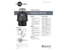 Specification Sheet - Insinkerator Disposer Premium P700SR-3