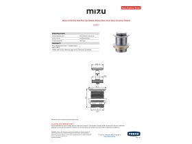 Specification Sheet - Mizu Drift Pull Out Pop Up Waste 40mm Non-Overflow Chrome Plated