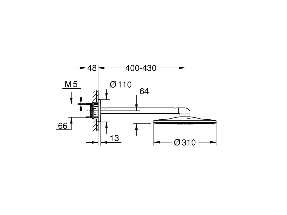 GROHE RainShower SmartActive Wall Shower Round (3 Star)