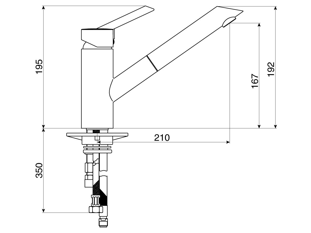Nobili Oz T2 Pull Out Sink Mixer Chrome (4 Star)