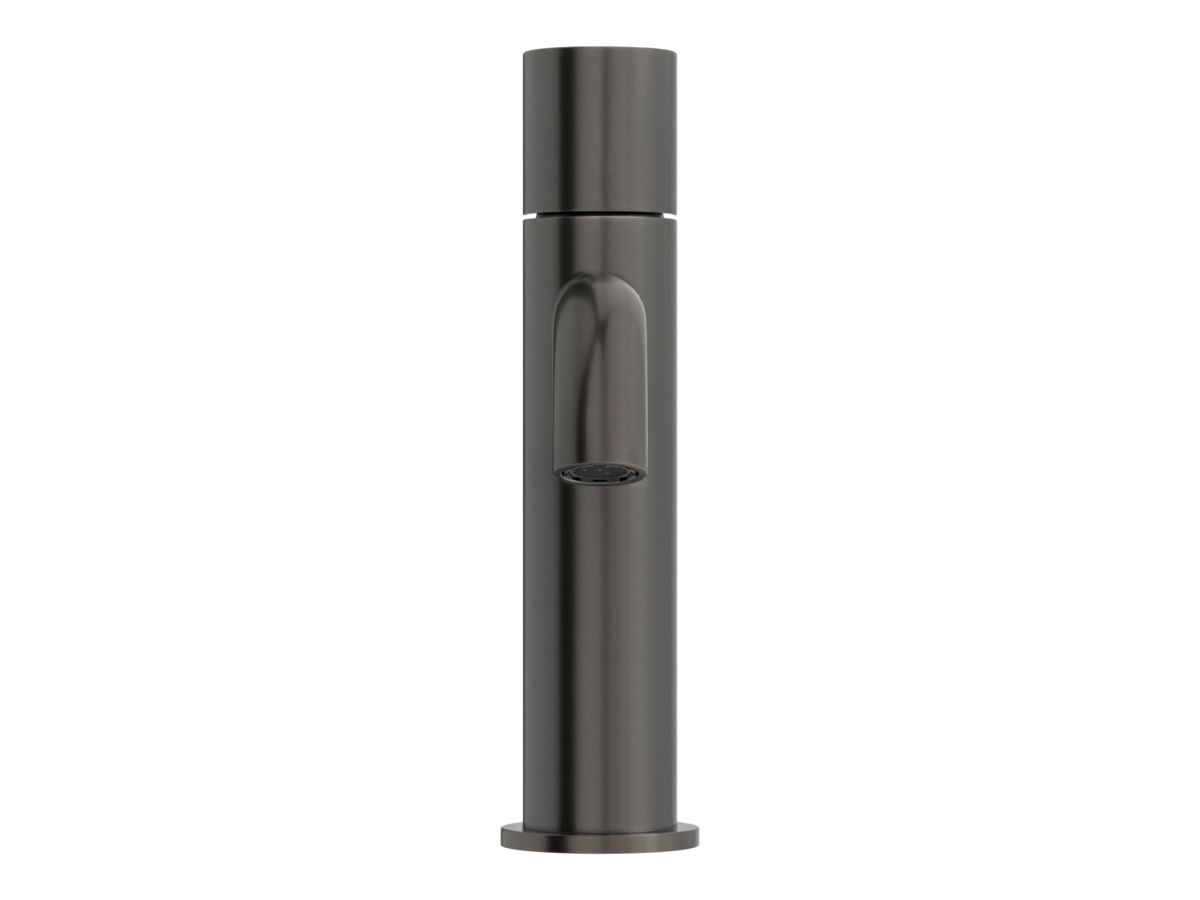 Supporting Image 2 - Mizu Drift Dial Basin Mixer Curved Spout Brushed Gunmetal (6 Star) Lead Free