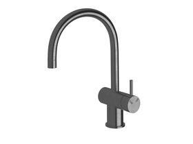 Sussex Scala Mini Sink Mixer Curved Large RH LUX PVD Brushed Smoke Gunmetal (5 Star)