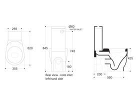 AXA Quattro Close Coupled Back To Wall Toilet Suite 620mm Soft Close Seat S&P Trap White (4 Star)