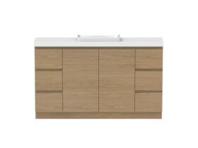 Hero - Posh Domaine 1500mm Ensuite Floor Mount Vanity Unit Single Bowl 50mm Top