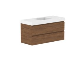 Supporting Image - Posh Domaine 1200mm Wall Hung Twin Vanity Unit All-Drawer Single Bowl 90mm Top