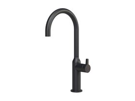 Hero - Faucet Strommen Vara Fin Gooseneck Basin Mixer Tap Matte Black (6 Star) Lead Free