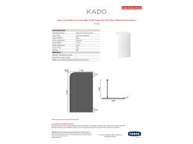 Specification Sheet - Kado Lux Frameless Curved Right Fluted Panel with Wall Clips 1200mm Brushed Nickel