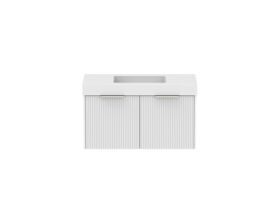 Supporting Image - Kado Neue Fluted Square All Drawer 900mm Wall Hung Vanity with Centre Basin 90mm Top Ultra White