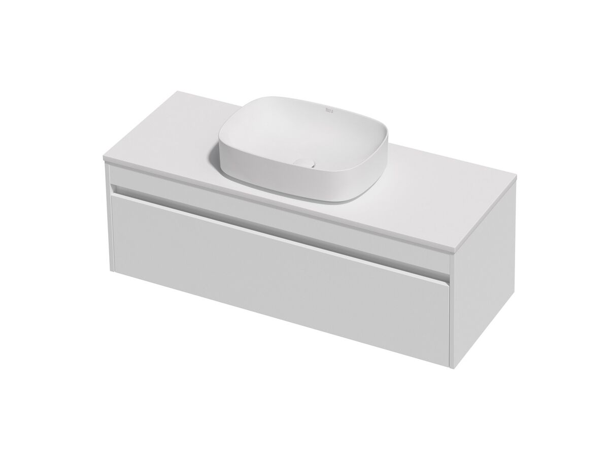 Posh Domaine Single 1200 1 Drawer Wall Hung White Cherry Pie - Basin not included