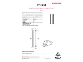 Specification Sheet - Mizu Soothe Vertical Heated Towel Rail (Triple Pack) Matte Black