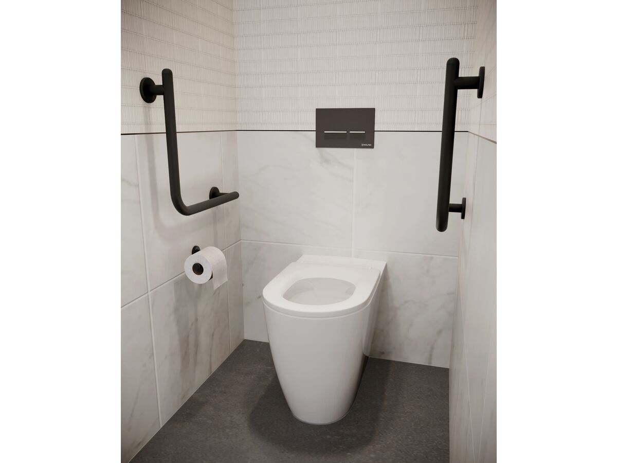 Wolfen Ambulant Back To Wall Rimless Pan with Single Flap Seat White (4 Star)
