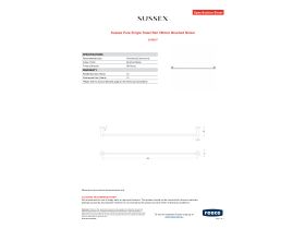 Specification Sheet - Sussex Pure Single Towel Rail 780mm Brushed Nickel