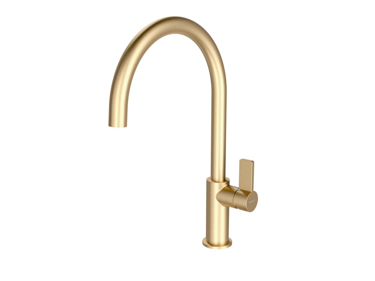 Supporting Image - Nobili Flag Gooseneck Sink Mixer Tap Brushed Brass (4 Star)
