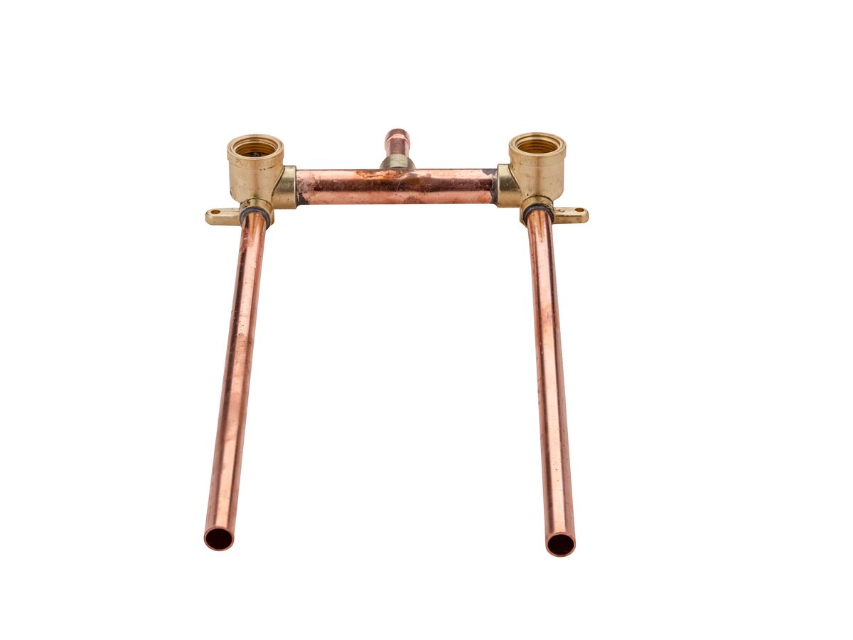 Supporting Image - Ardent Shower Assembly 150mm Centre 90mm DN15 Riser with 300mm Tails Bottom Entry Lead Free