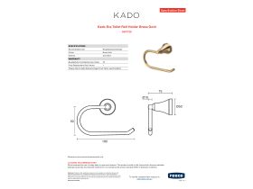Specification Sheet - Kado Era Toilet Roll Holder Brass Gold