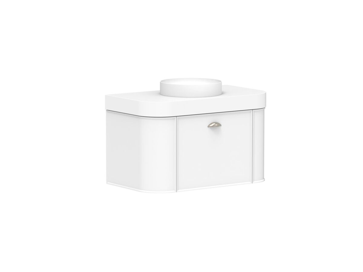 Supporting Image 2 - Kado Era Double Curve All Drawer 900mm Wall Hung Vanity Centre Basin 90mm Durasein Top Matte White