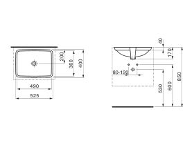 LAUFEN Pro S Undercounter Basin with Overflow 525x400 White